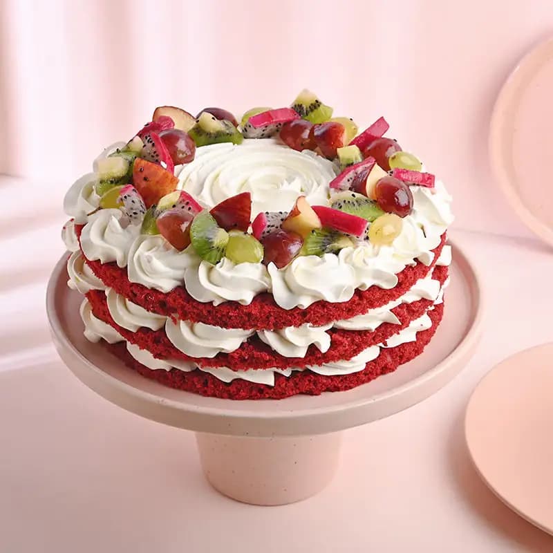 Fruitlicious Red Velvet Cake