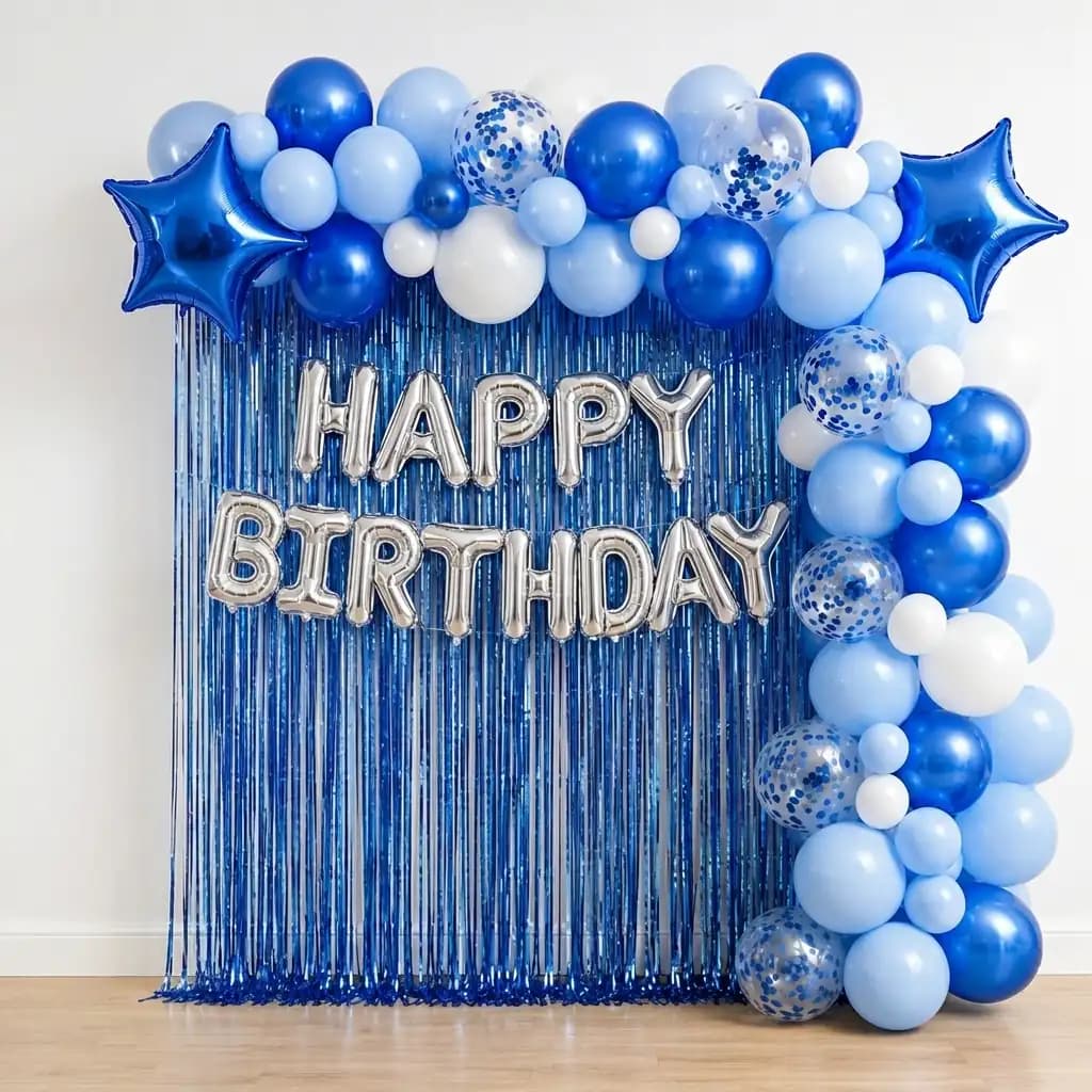 Simple Blue Birthday Decoration