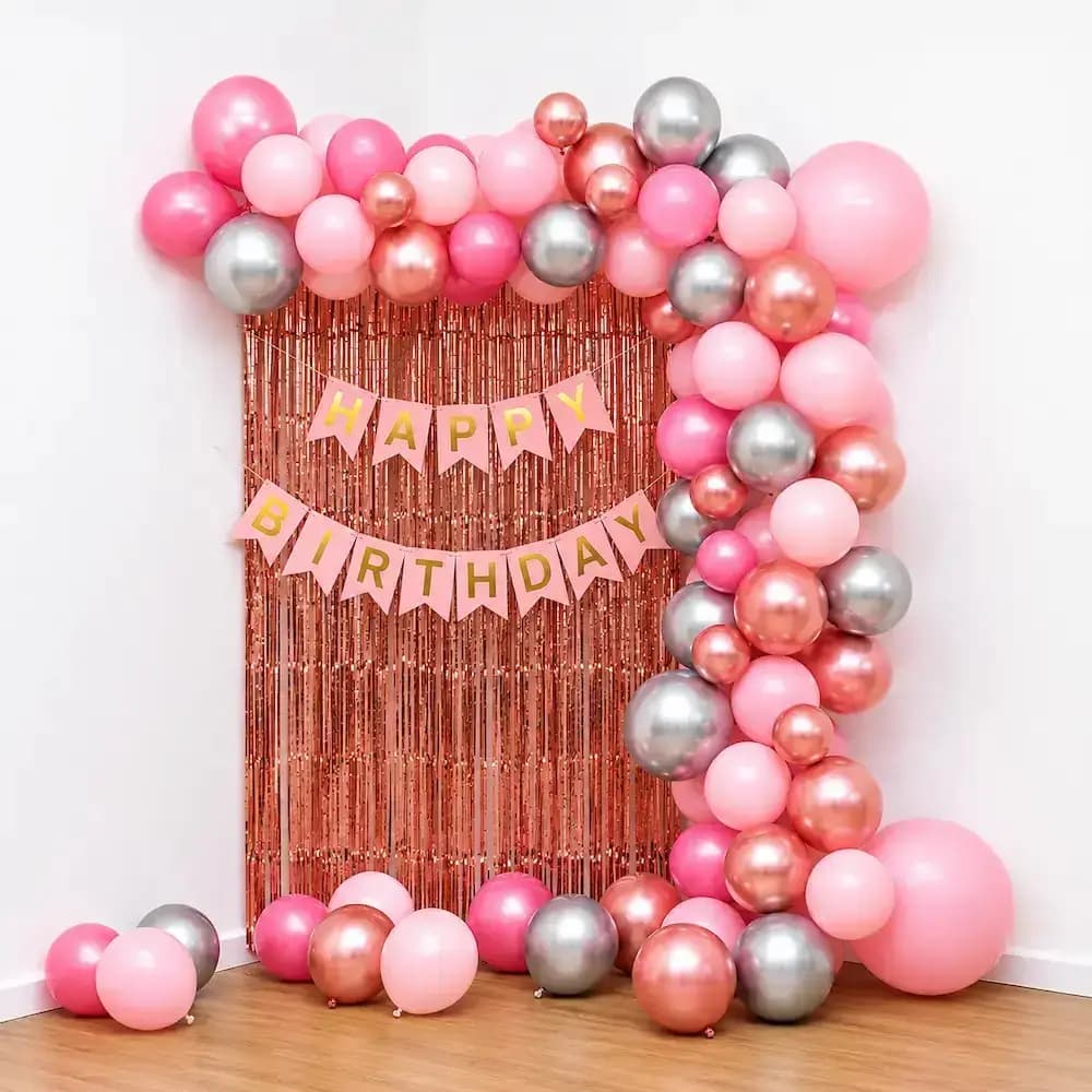 Pink and Gold Surprise Balloon Decor