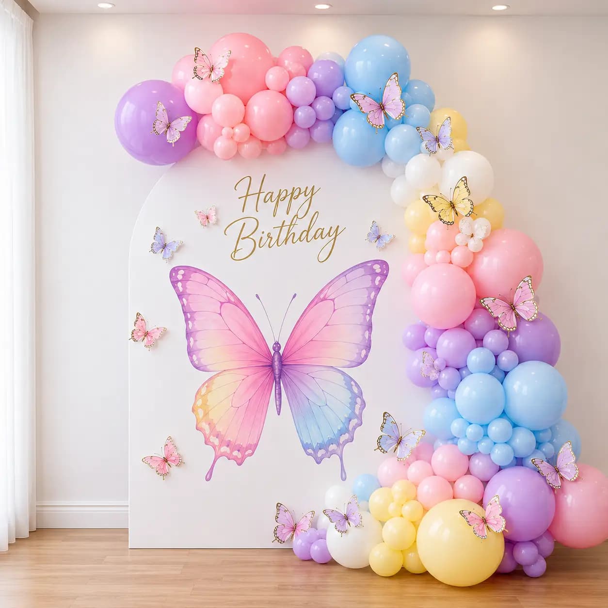 Butterfly Theme Balloon Backdrop Decor