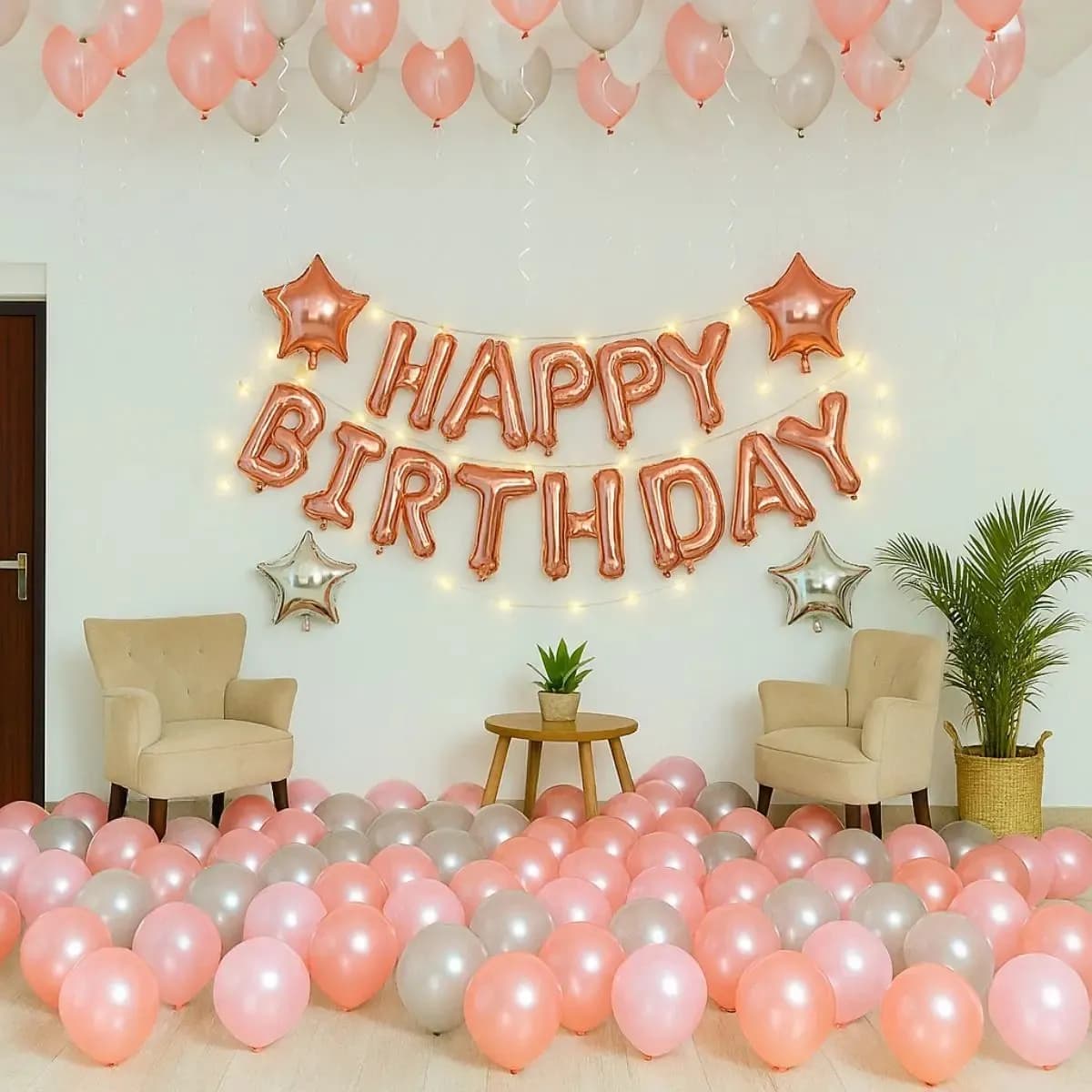 Simple Birthday Setup on Wall