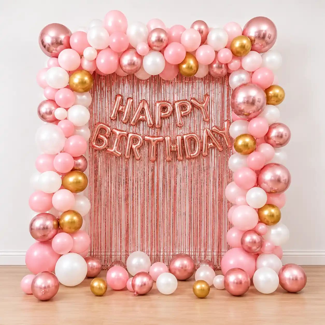 Rose Gold Balloon Birthday Surprise Decoration