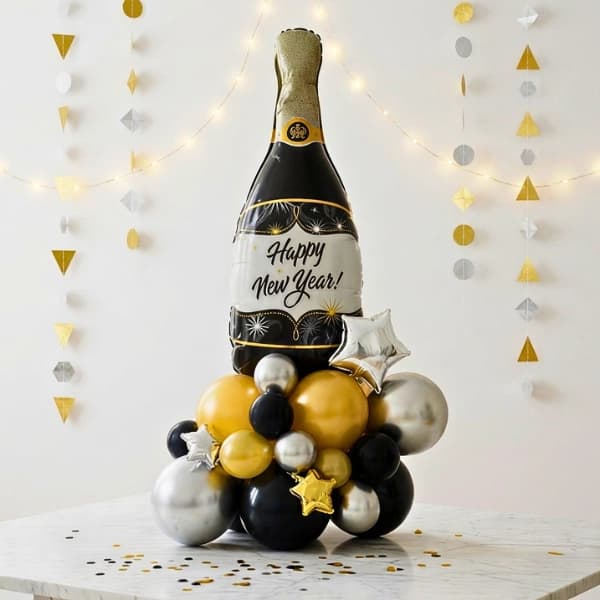 New Year Champagne Balloon Arrangement