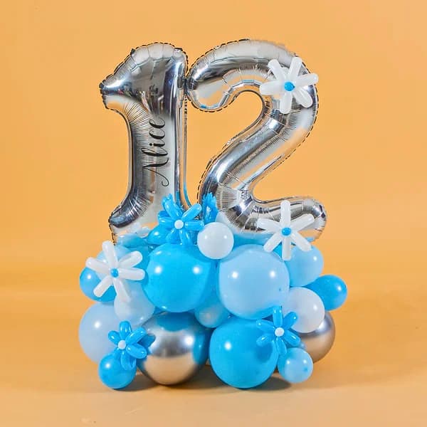 Baby Blue Marquee Number Birthday Balloon