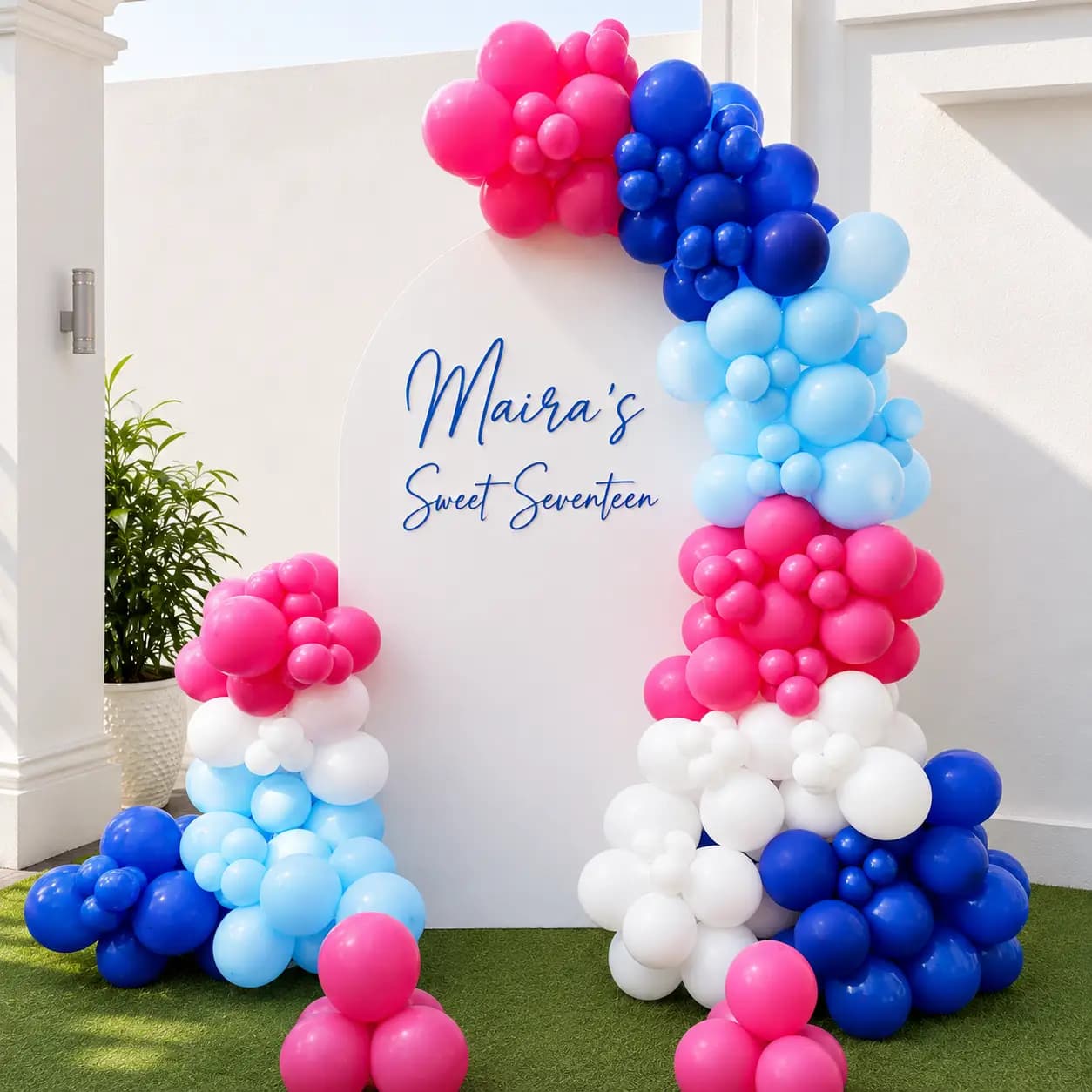 Sweet Seventeen Celebration Balloon Decoration