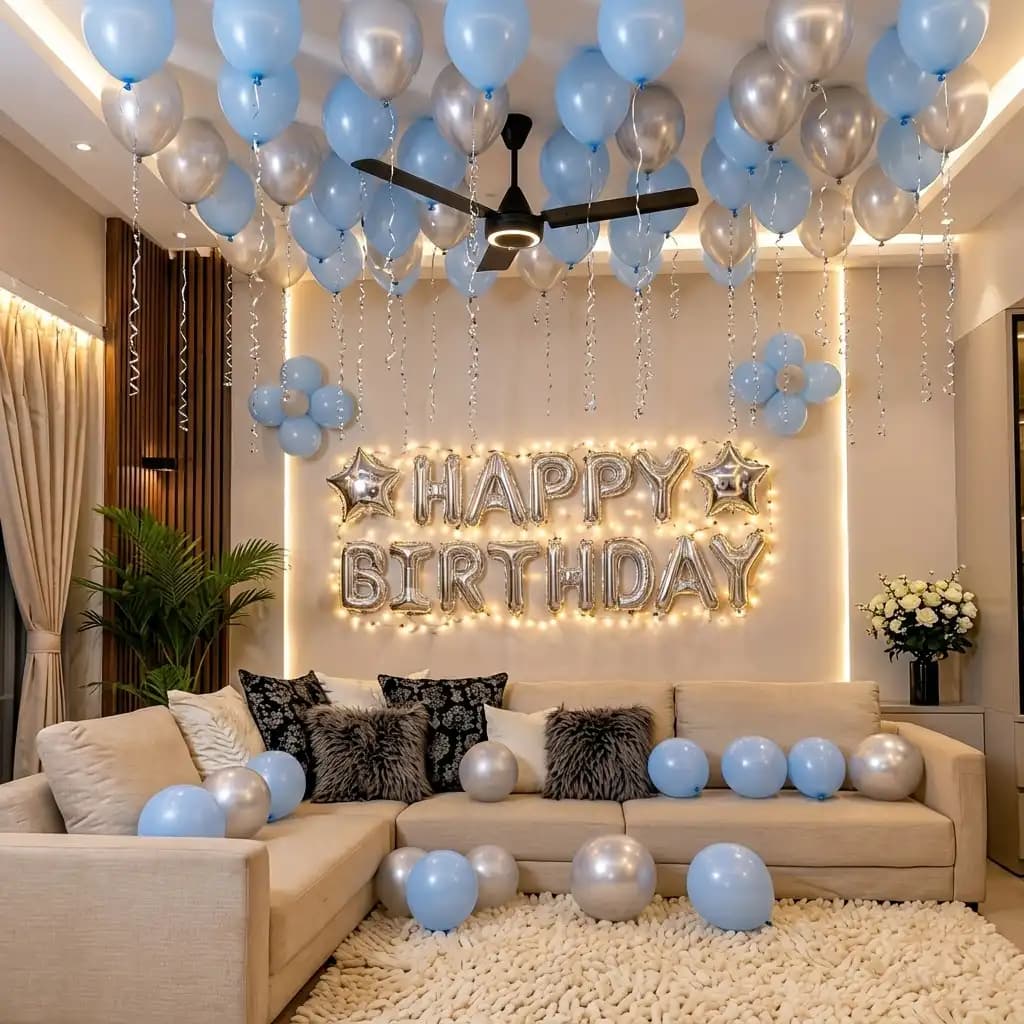 Birthday Hall Decoration with Balloons