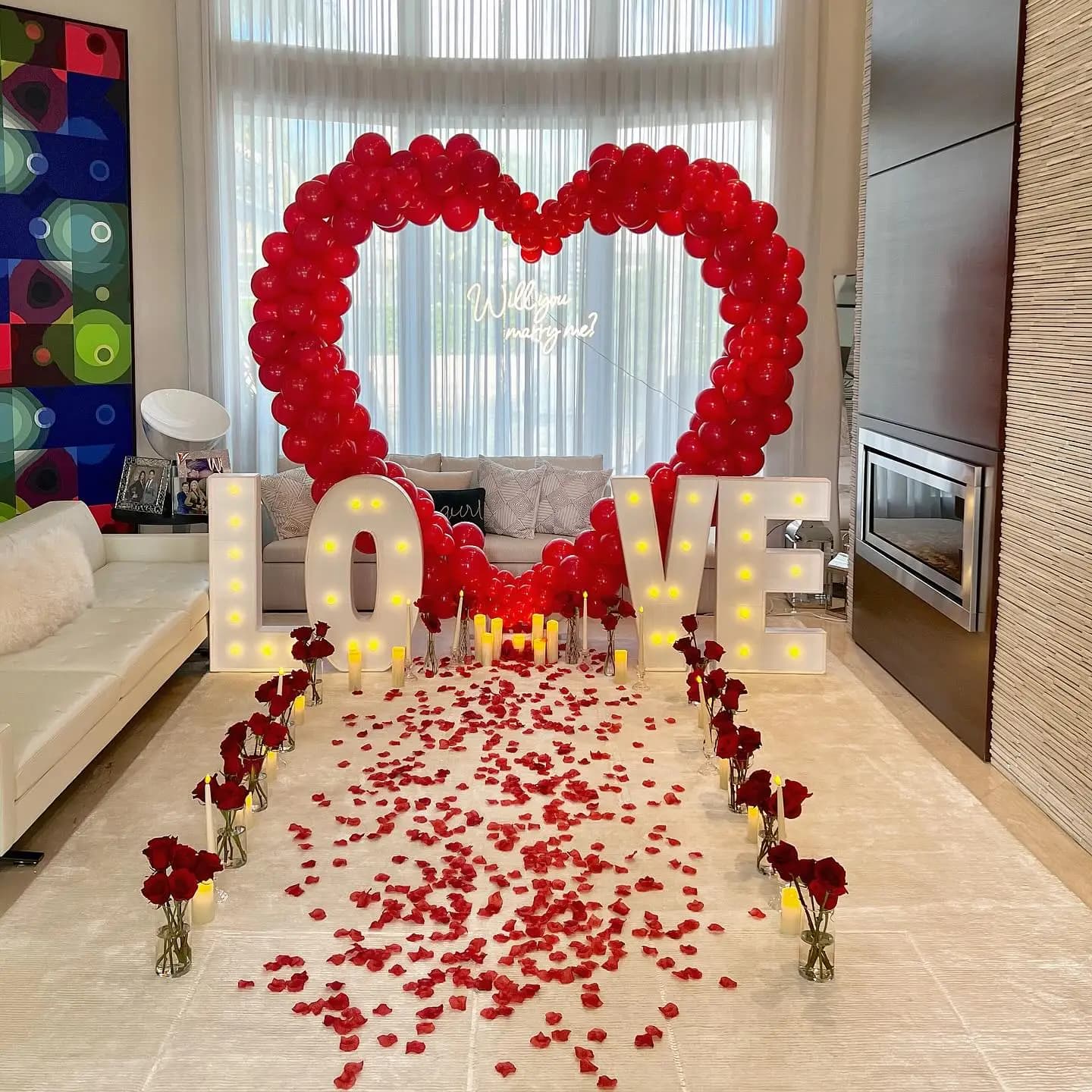 Proposal Decoration with Balloons at Home