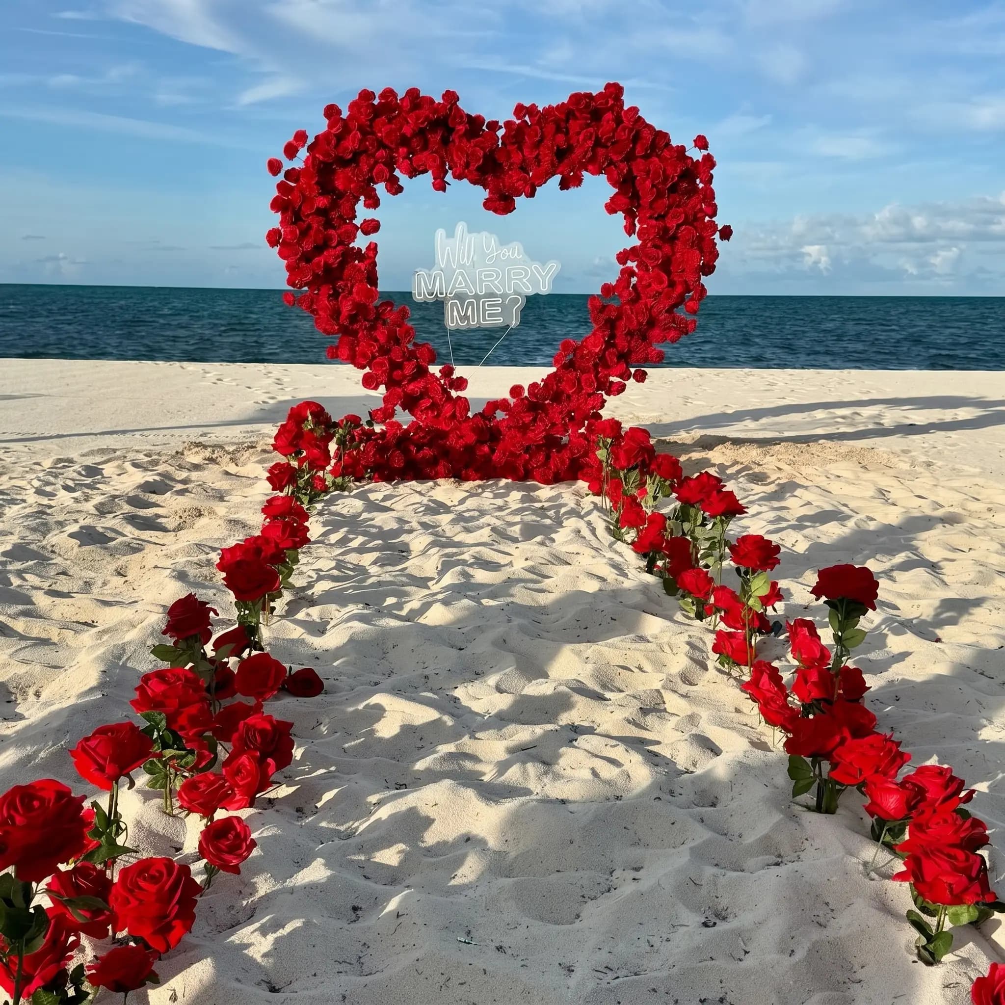 Romantic Beach Proposal Decoration
