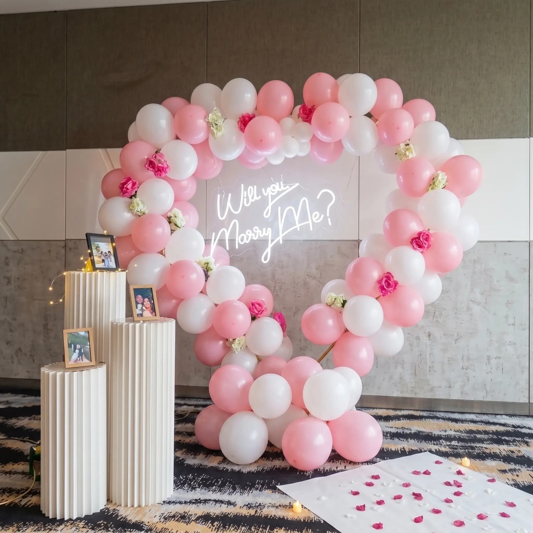 Heart Theme Proposal Balloon Decoration