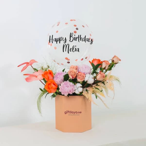 Fenella Happy Birthday Balloon Flower Box
