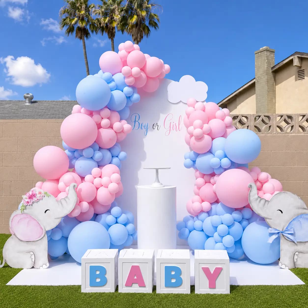 Luxury Outdoor Baby Shower Balloon Decor