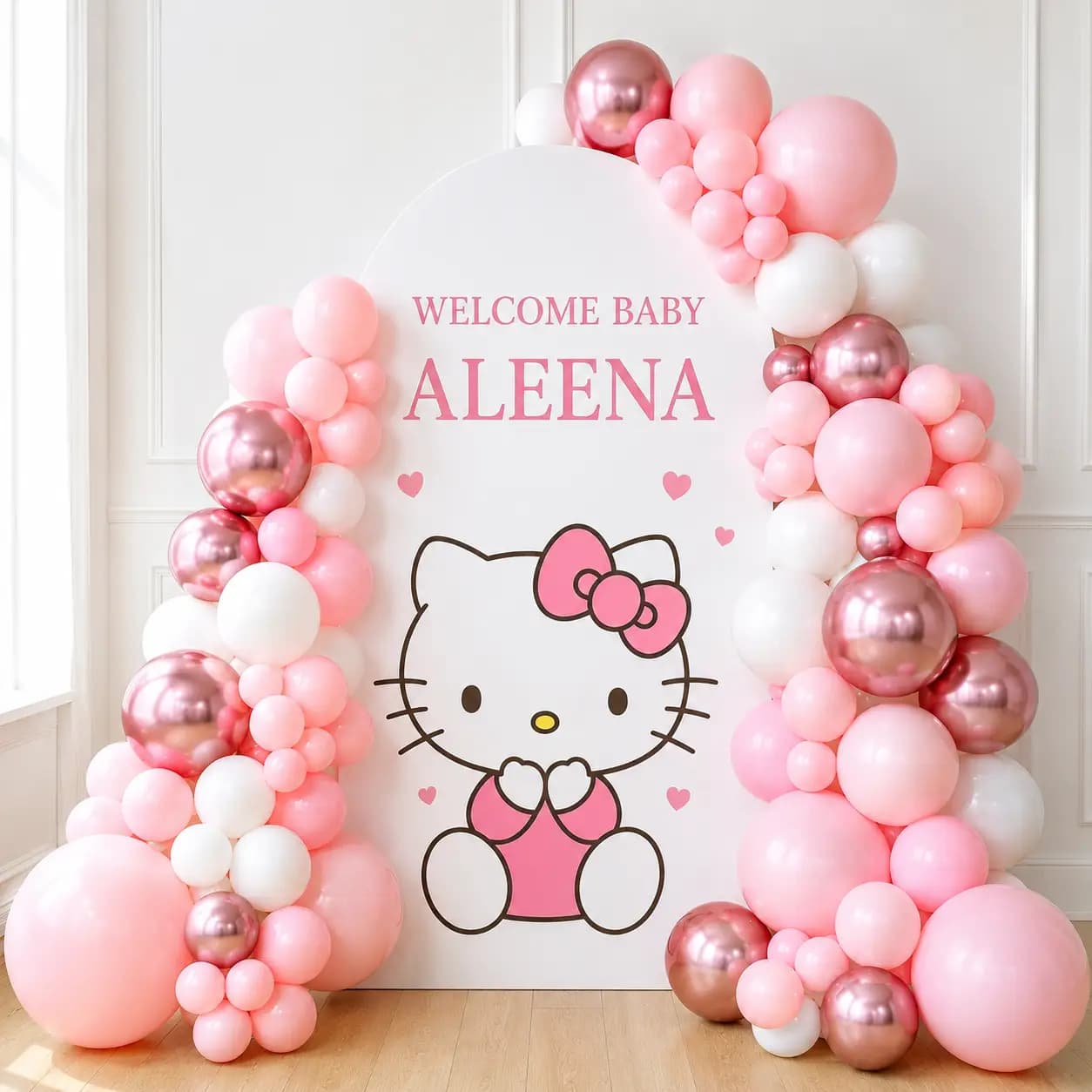 Baby Girl Welcome Home Backdrop Decoration