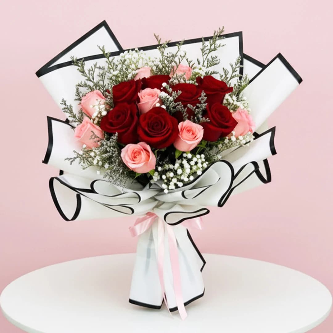 Red & Pink Rose Bouquet