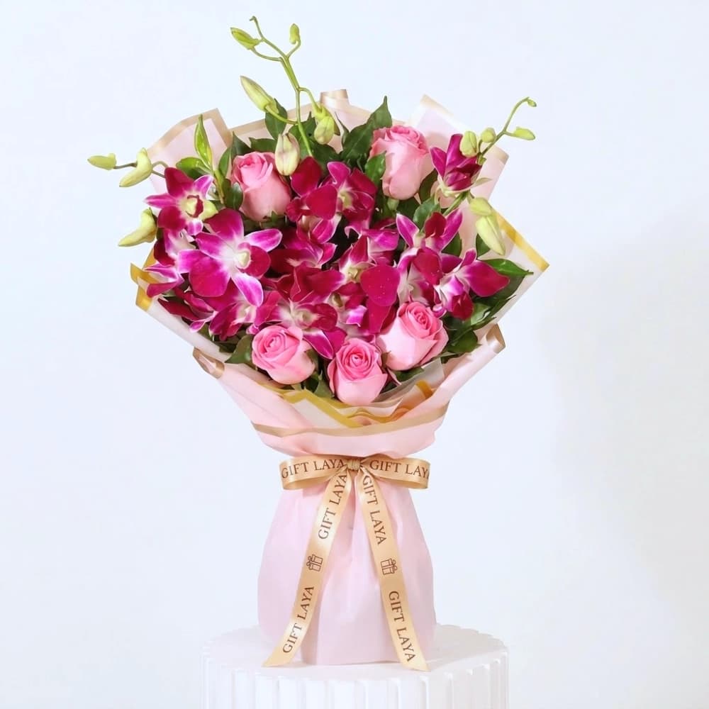 Pink Rosy Orchid Premium Bouquet