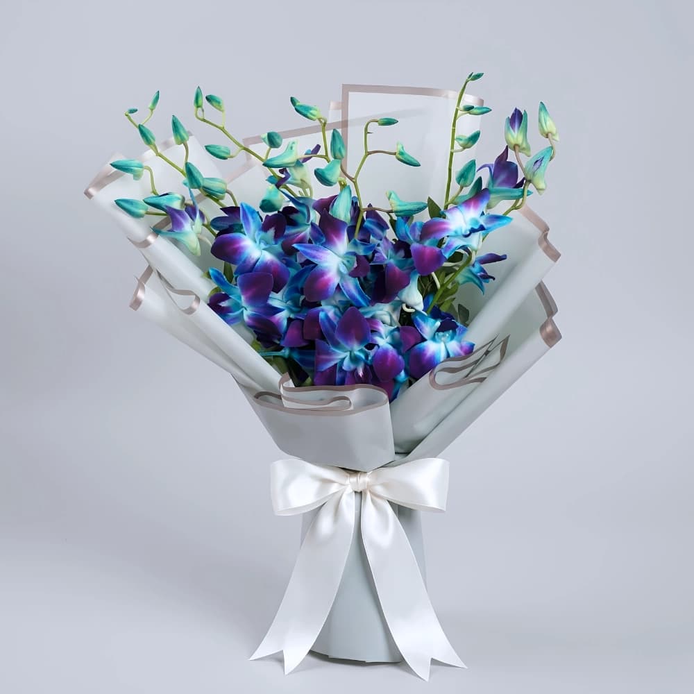 Royal Blue Orchid Bouquet Surprise