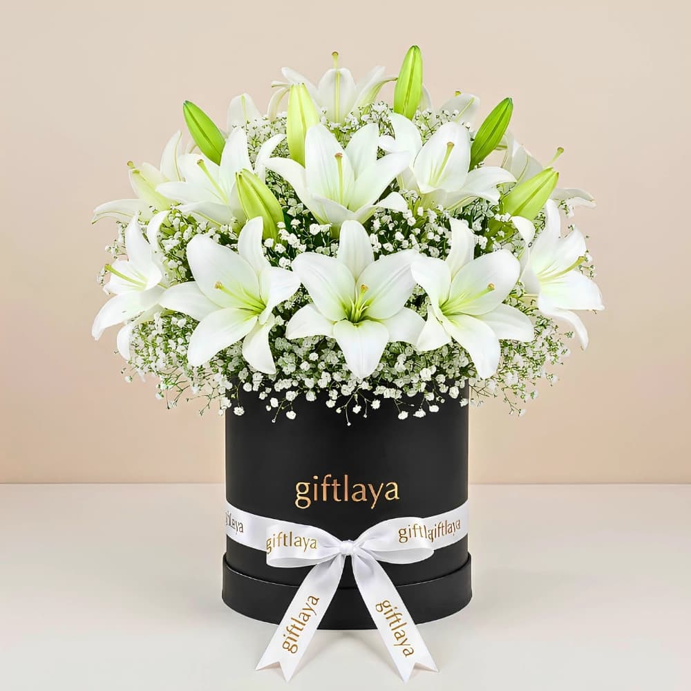 Premium White Lily Bouquet For Anniversary