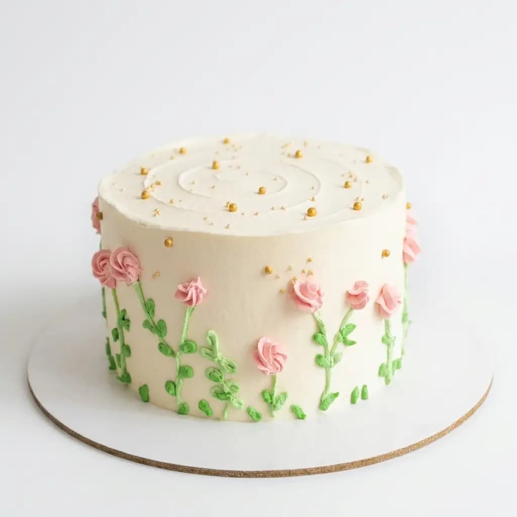 White Floral Birthday Cake