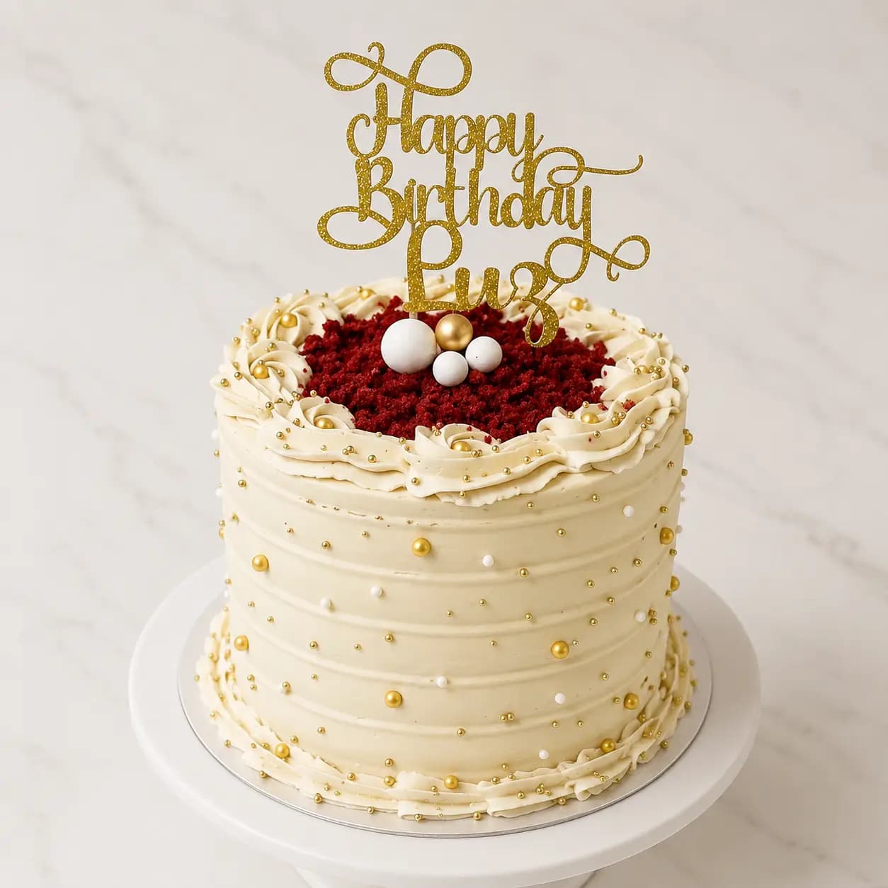 Red Velvet Cake with Cream Frosting
