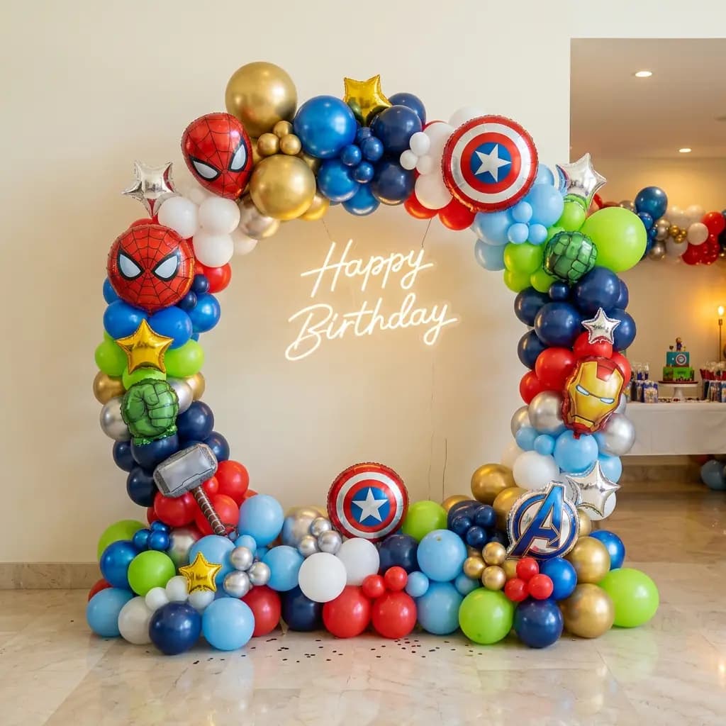 Avengers Theme Birthday Setup