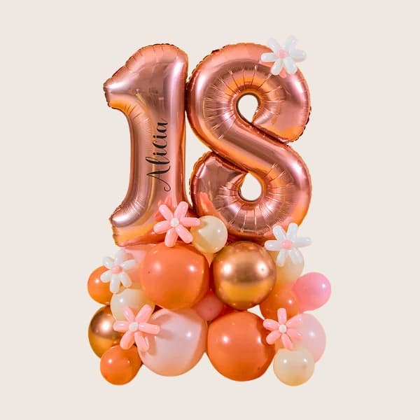 Rose Gold Marquee Number Birthday Balloon