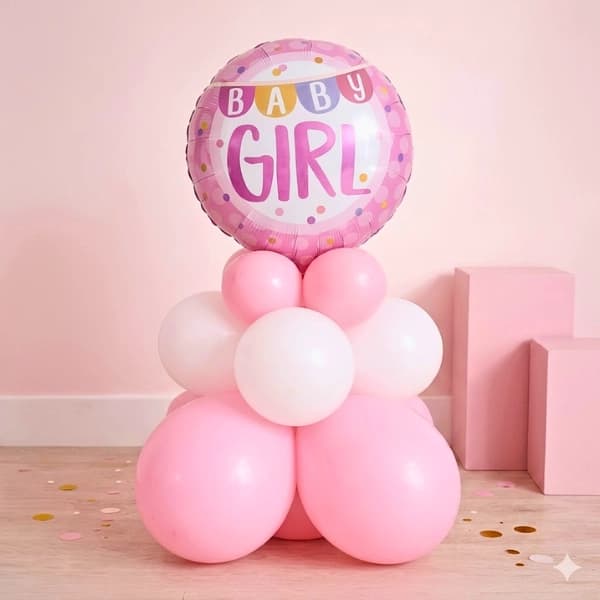 Baby Girl Pink Balloon Arrangement