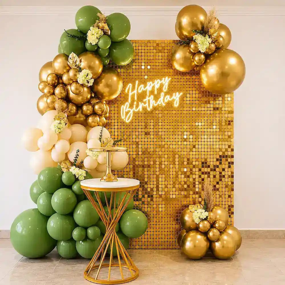 Golden Sequence Birthday Decoration