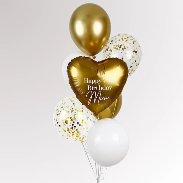 Satin Luxe Gold Heart Balloon Bouquet