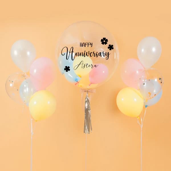 Pastel Candy Helium Anniversary Balloon Bouquet