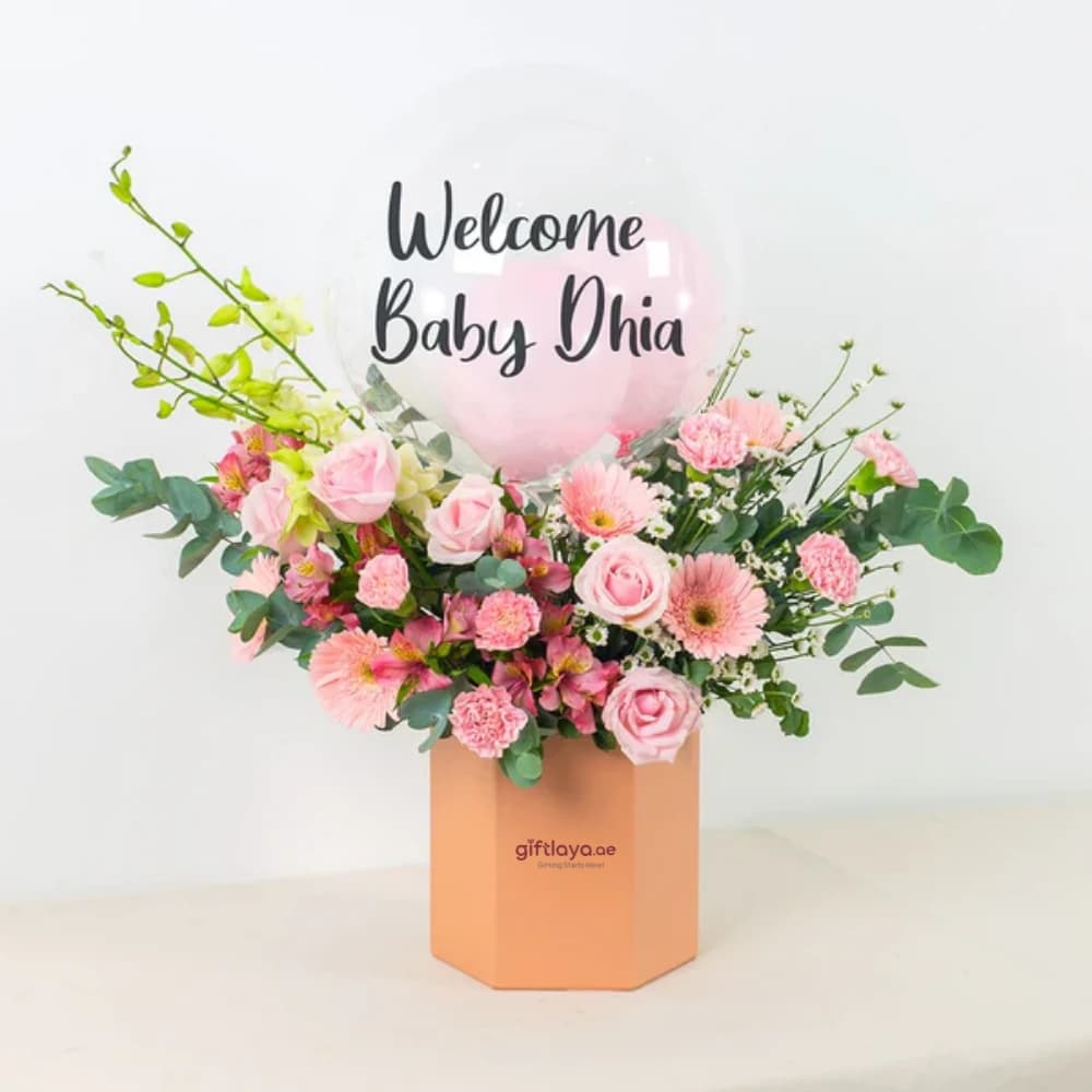 Pink Balloon Flower Box