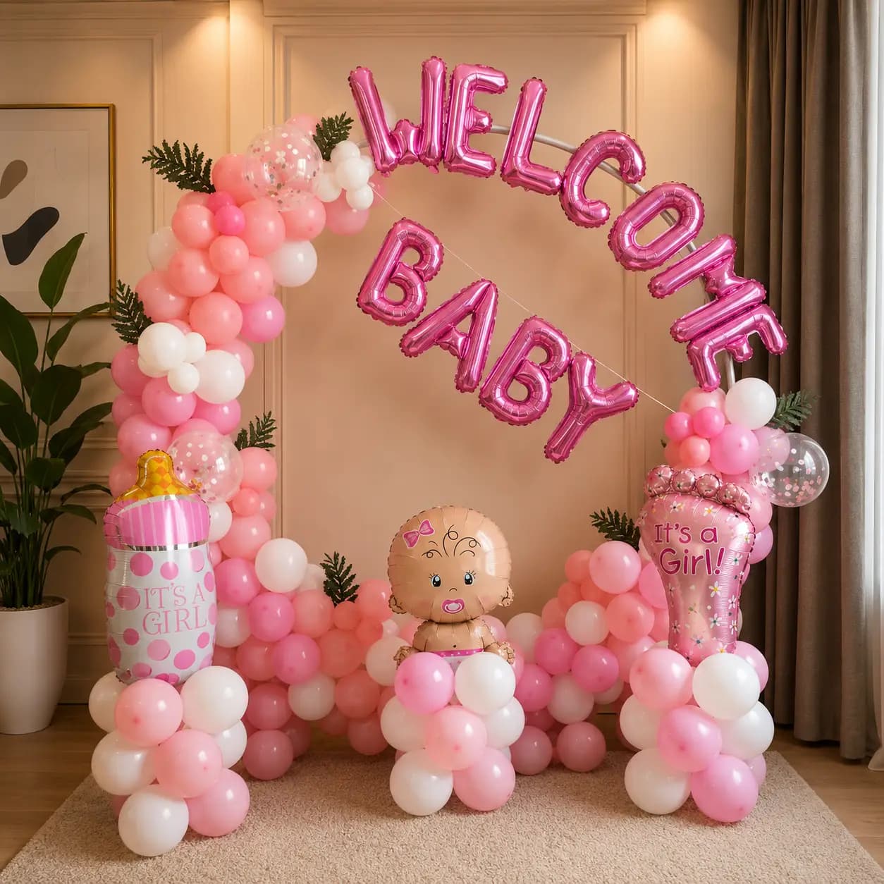 Pink Welcome Baby Decoration