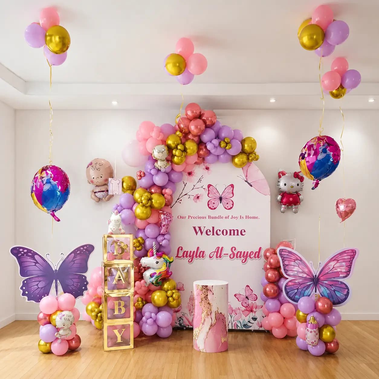 Baby Girl Backdrop Decoration