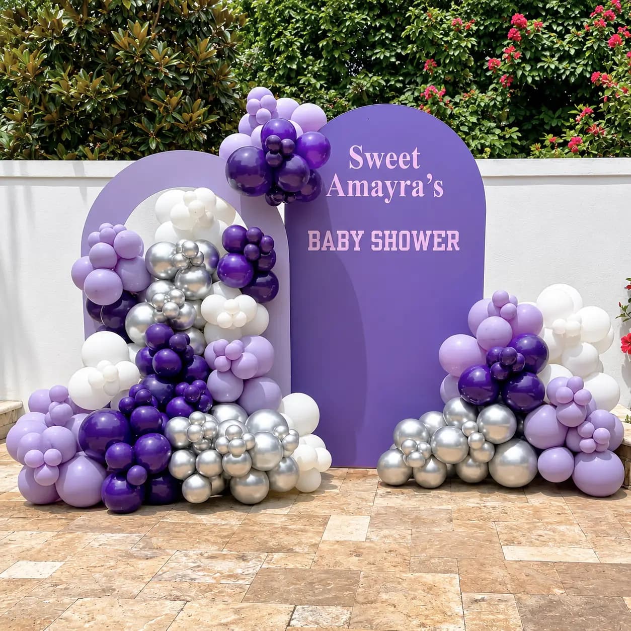 Purple Baby Shower Balloon Decoration